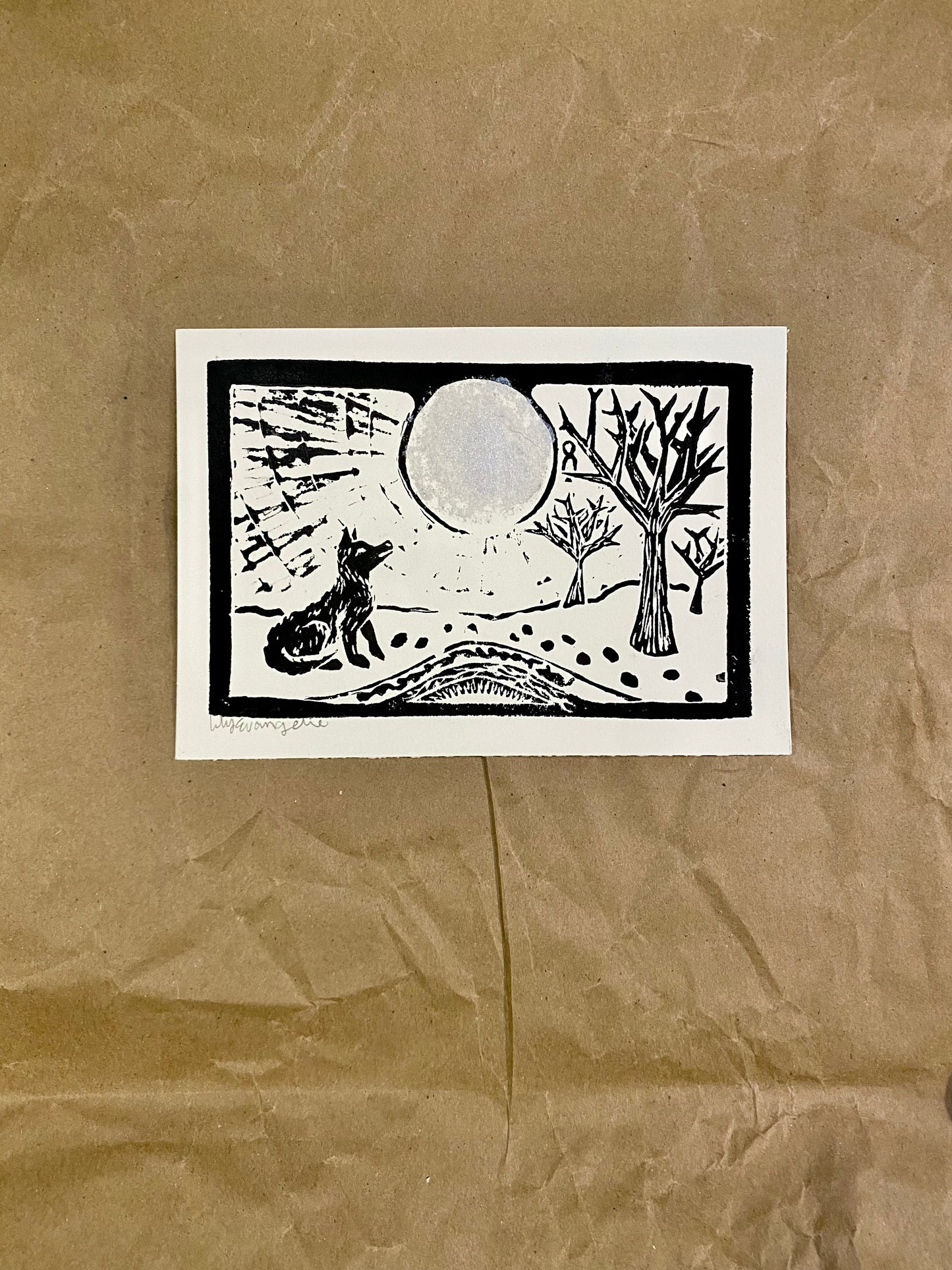 Winter Solstice Print With silver moon